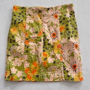 Free People x Lenni The Label Floral 70s Print Mini Skirt